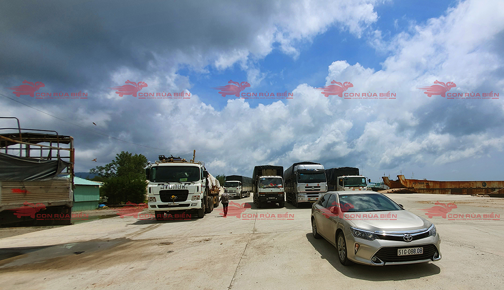 (Ảnh: Chành xe đi Phú Quốc, CON RÙA BIỂN được chụp tại bến cảng Phú Quốc khi xe tải lên xuống phà) CHANH XE VAN CHUYEN HANG HOA DI PHU QUOC 3