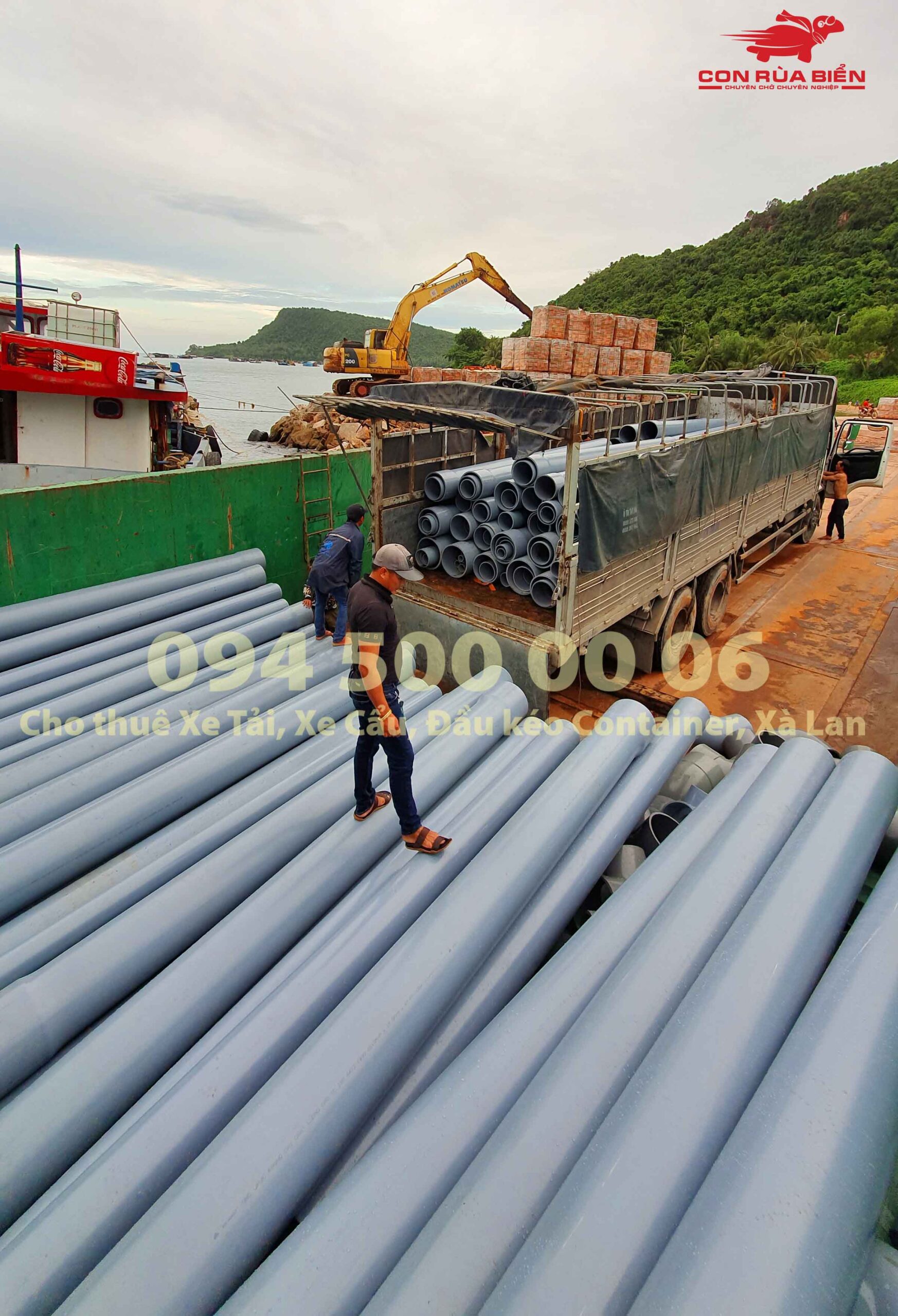 (Ảnh Kinh Nghiệm Vận Chuyển Ống Nhựa - Chành xe Phú Quốc - Con Rùa Biển)