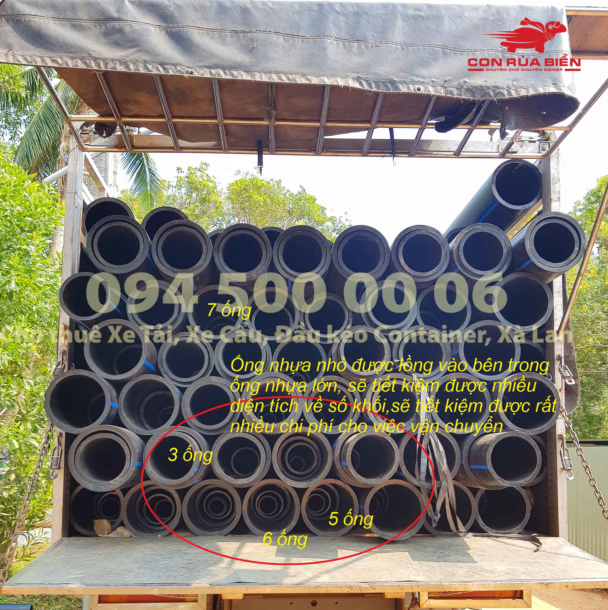 (Ảnh Hướng dẫn vận chuyển ống nhựa, chia sẽ kinh nghiệm vận chuyển ống nhựa tại Chành xe Phú Quốc - Con Rùa Biển)